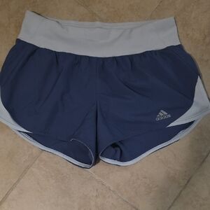 Adidas Women's Navy and Light Gray Athletic Shorts